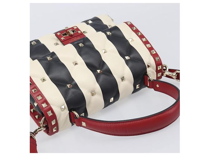Borsa VALENTINO Rock Studs in pelle 2way Rossa Oro Auth 200731V Rosso D'oro - vista 6