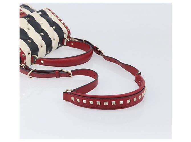 Borsa VALENTINO Rock Studs in pelle 2way Rossa Oro Auth 200731V Rosso D'oro - vista 8
