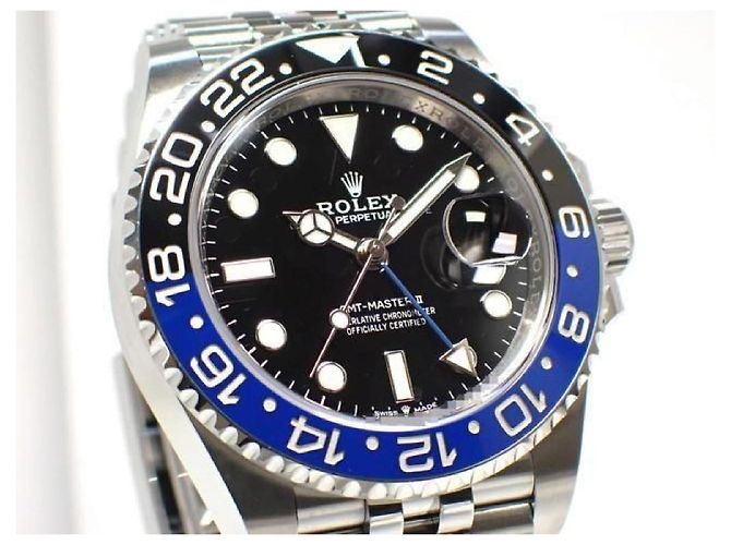 ROLEX GMT MasterII lunetta blu e nera 126710BLNR Bracciale Jubilee '25 Uomo Argento - vista 2