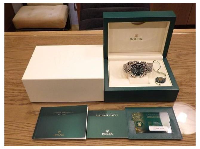 ROLEX Datejust 41 verde menta Bracciale Jubilee Rif.126334 Uomo Argento - vista 16