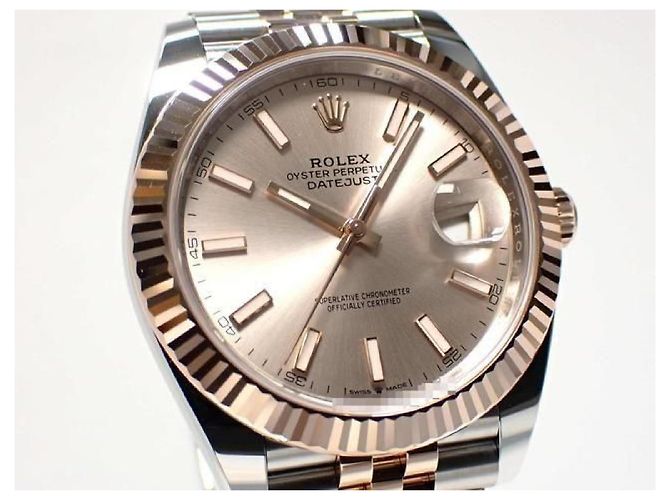 ROLEX Datejust 41 SS x Everose Gold combination Sundust Dial 126331 Mens Argento - vista 2