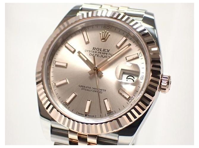 ROLEX Datejust 41 SS x Everose Gold combination Sundust Dial 126331 Mens Argento - vista 3
