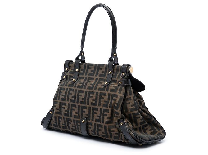 Borsa Fendi Medium Zucca Canvas Magic Marrone - vista 2