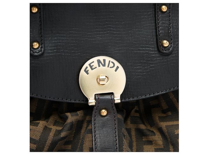 Borsa Fendi Medium Zucca Canvas Magic Marrone - vista 5