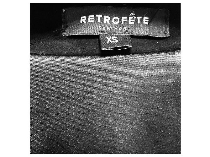 Retrofête Retrofete Mantel aus schwarzem mongolischem Lammfell - Ansicht 4