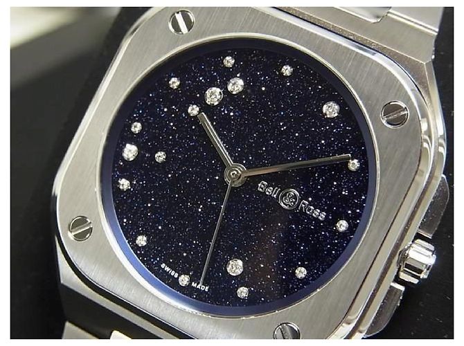 BELL & ROSS BR-05 36 MM blue diamond Eagle Uomo Argento - vista 3