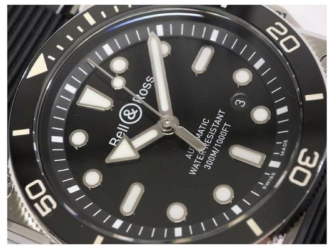 BELL & ROSS BR03 DIVER acciaio nero 42 MM BR03A-D-BL-ST/SRB Uomo Argento - vista 2