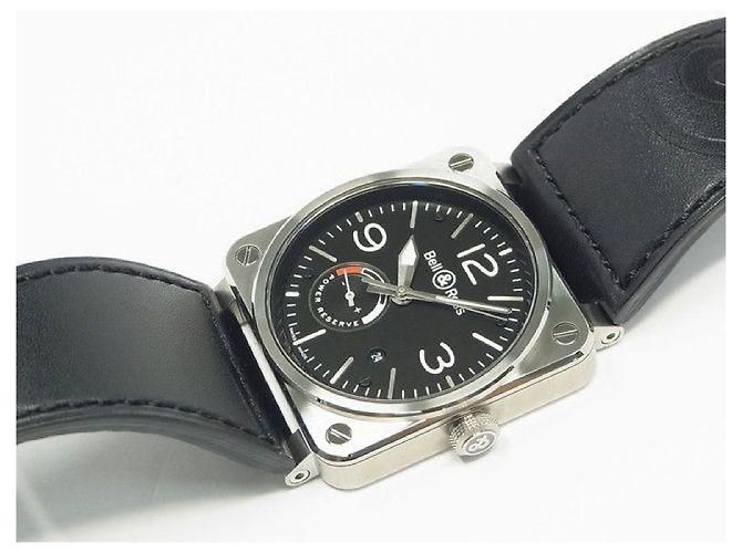 BELL & ROSS BR03-97 Reserve de Marche BR0397-BL-SI/SCA Originalware Herren Silber - Ansicht 2