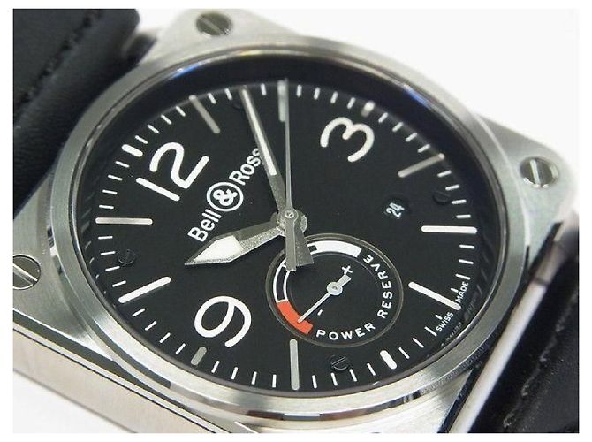 BELL & ROSS BR03-97 Reserve de Marche BR0397-BL-SI/SCA Originalware Herren Silber - Ansicht 3