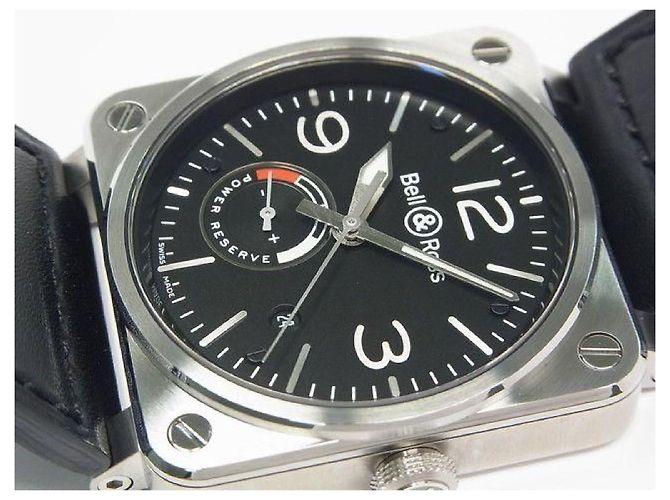 BELL & ROSS BR03-97 Reserve de Marche BR0397-BL-SI/SCA Originalware Herren Silber - Ansicht 5