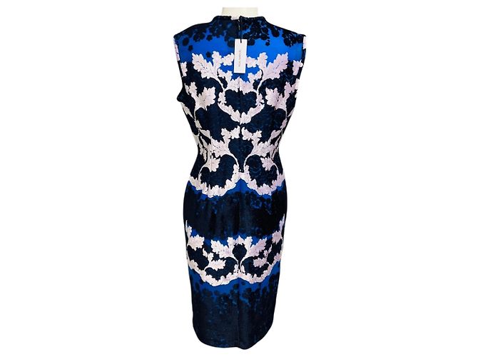 Yigal Azrouel Blue Multi Bajam Daisy Trellis Burn Out Kleid Blau - Ansicht 3