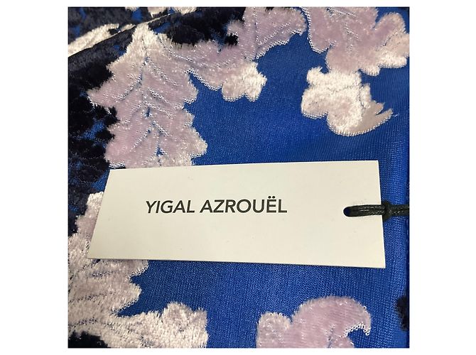 Yigal Azrouel Blue Multi Bajam Daisy Trellis Burn Out Kleid Blau - Ansicht 6