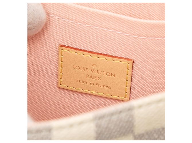 Borsa Satchel Louis Vuitton Damier Azur Croisette Bianca Bianco - vista 5