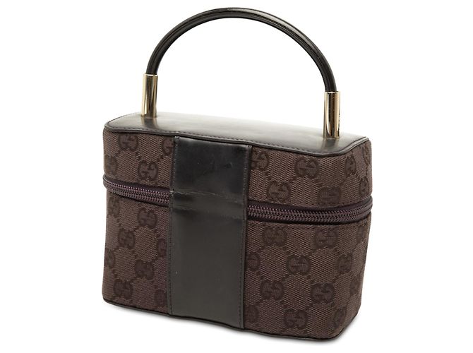 Mini borsa vanity Gucci in tela GG marrone - vista 2
