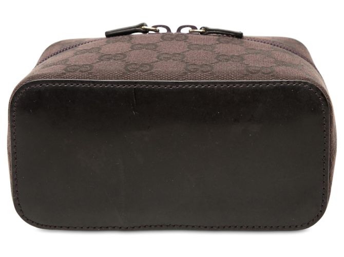 Mini borsa vanity Gucci in tela GG marrone - vista 3