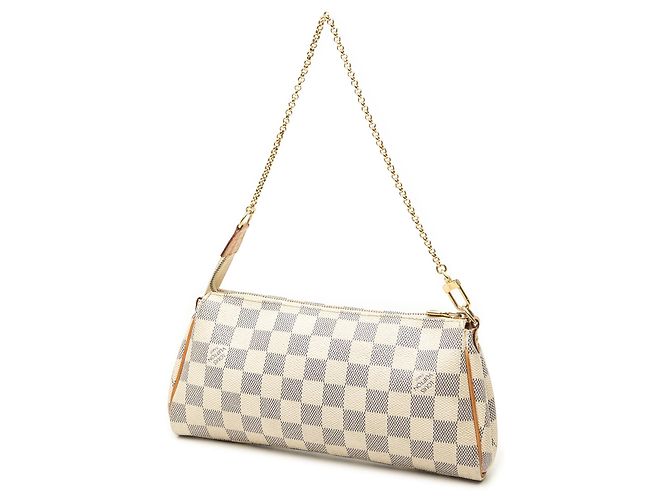 Borsa Satchel Louis Vuitton Damier Azur Eva Bianca Bianco - vista 2
