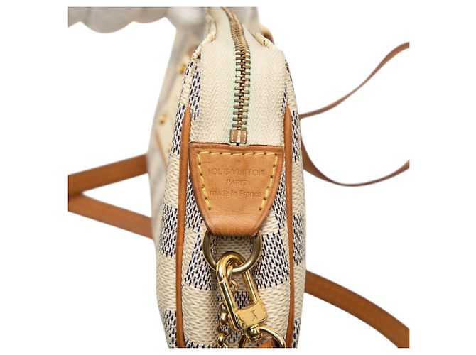 Borsa Satchel Louis Vuitton Damier Azur Eva Bianca Bianco - vista 5