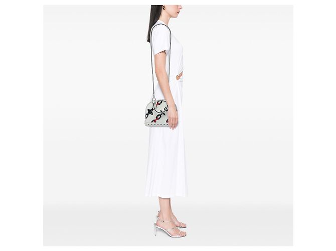 Borsa Satchel Louis Vuitton Epi Chain Flower Alma BB Bianca Bianco - vista 5