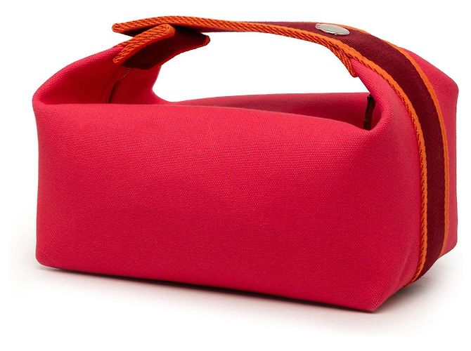 Borsa Vanity Hermès Small Toile Bride A Brac Rosa - vista 2