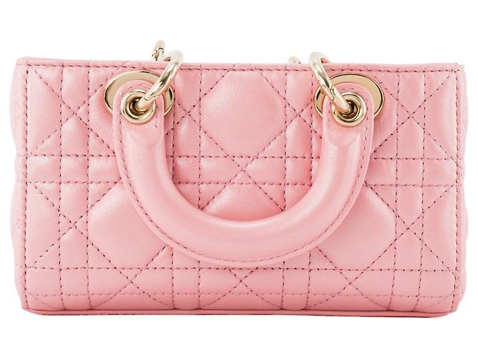 Autre Marque DIOR - Borsa a tracolla Lady D-Joy Dior in pelle iridescente rosa - vista 3