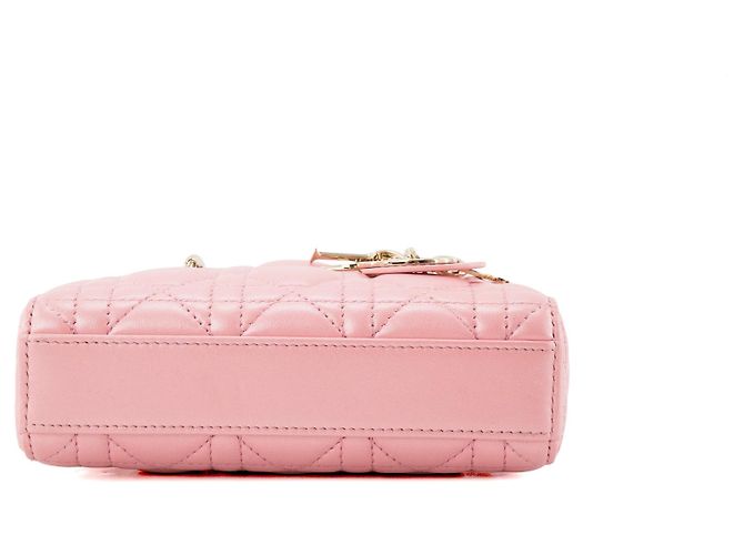 Autre Marque DIOR - Borsa a tracolla Lady D-Joy Dior in pelle iridescente rosa - vista 4