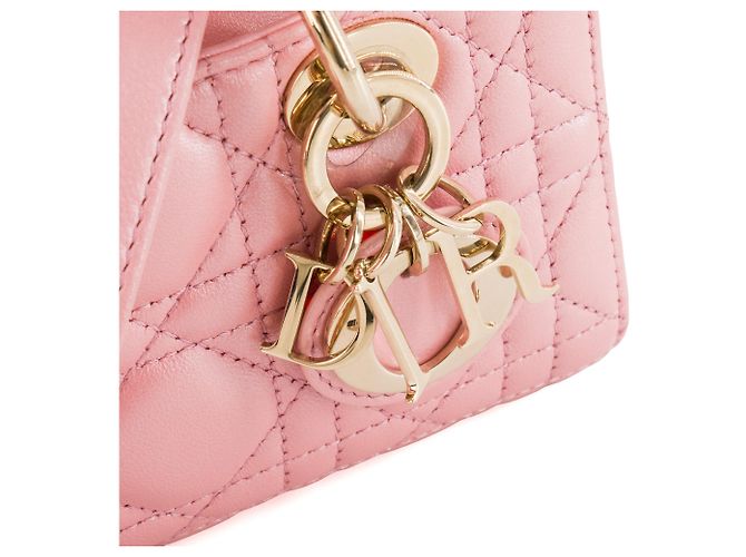 Autre Marque DIOR - Borsa a tracolla Lady D-Joy Dior in pelle iridescente rosa - vista 5