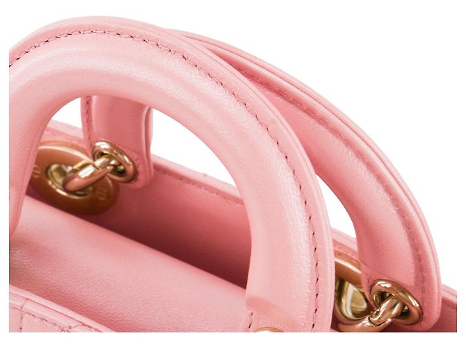 Autre Marque DIOR - Borsa a tracolla Lady D-Joy Dior in pelle iridescente rosa - vista 7