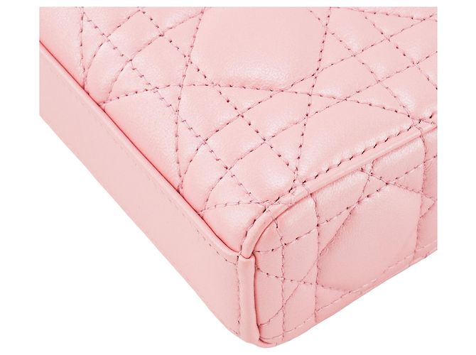 Autre Marque DIOR - Borsa a tracolla Lady D-Joy Dior in pelle iridescente rosa - vista 8