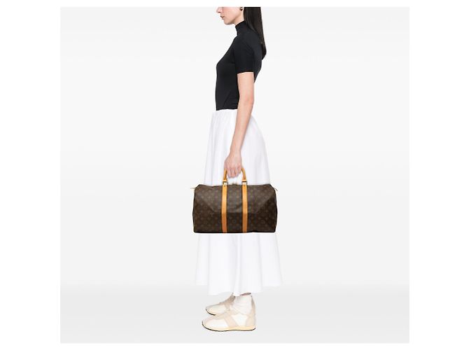 Sac de voyage Louis Vuitton Monogram Keepall 45 Marron - vue 6