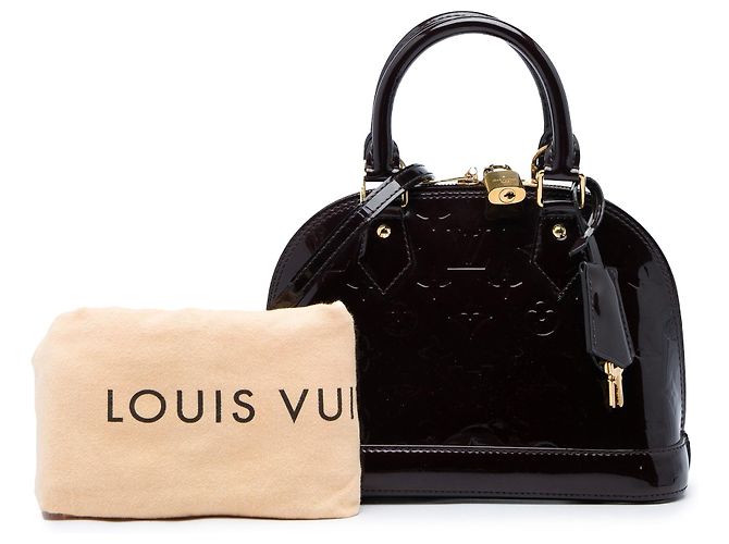 Borsa Satchel Louis Vuitton Monogram Vernis Alma BB Viola Porpora - vista 6