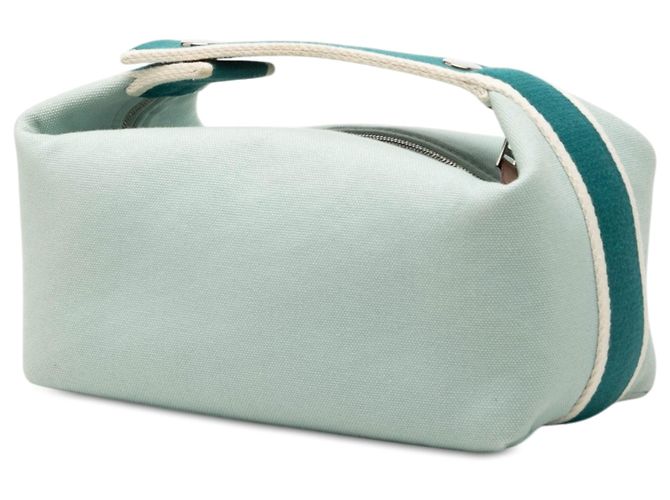 Borsa vanity Hermès Small Toile Bride A Brac blu - vista 2