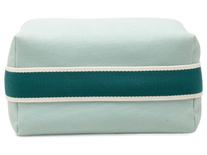 Borsa vanity Hermès Small Toile Bride A Brac blu - vista 3