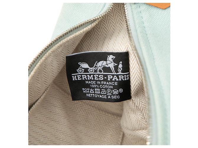 Borsa vanity Hermès Small Toile Bride A Brac blu - vista 5