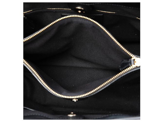Borsa Satchel Banner Burberry Medium in pelle e House Check nera Nero - vista 4