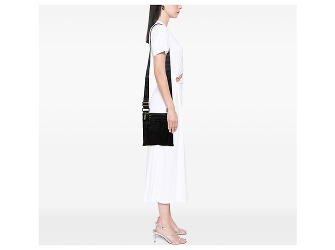 Borsa a tracolla Fendi Zucca Canvas nera Nero - vista 6