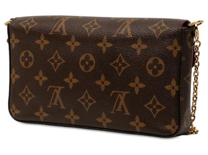 Borsa a tracolla Louis Vuitton Monogram Pochette Felicie Marrone - vista 2