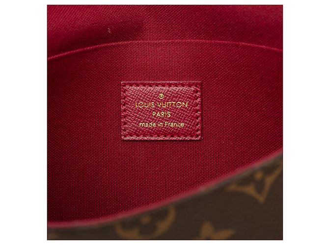 Borsa a tracolla Louis Vuitton Monogram Pochette Felicie Marrone - vista 5