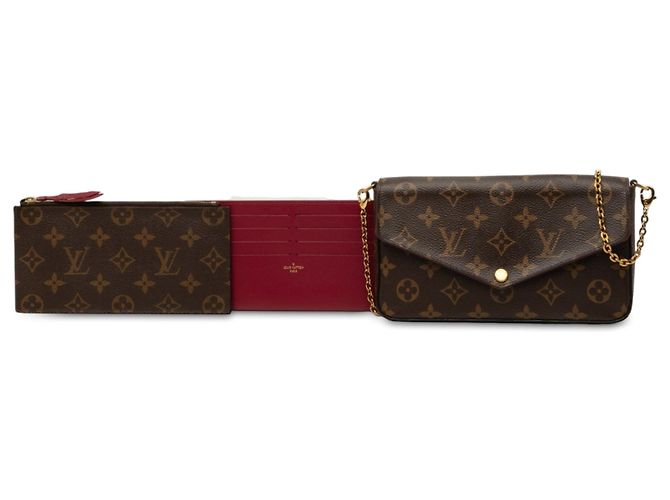 Borsa a tracolla Louis Vuitton Monogram Pochette Felicie Marrone - vista 7