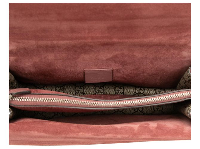 Borsa a tracolla Gucci Medium GG Supreme Blooms Dionysus Beige - vista 4
