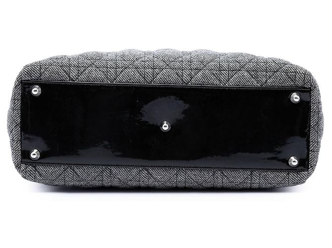 Autre Marque Borsa Lady Dior Large in tweed Cannage nero - vista 3