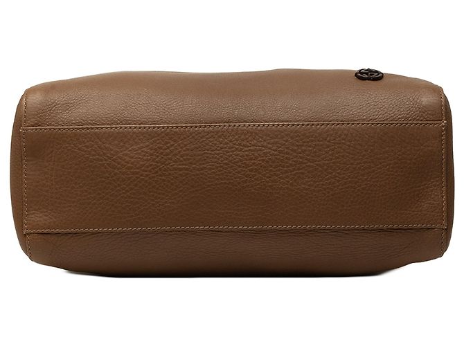 Tote Gucci em couro de bezerro castanho com pegas trançadas Marrom - vista 3