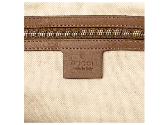 Tote Gucci em couro de bezerro castanho com pegas trançadas Marrom - vista 5