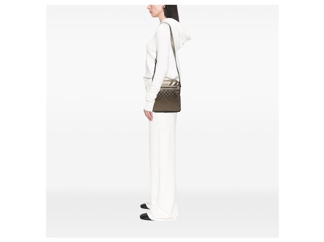 Borsa crossbody Gucci GG stampata oro D'oro - vista 6