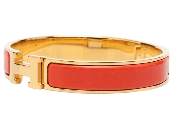 Pulsera Clic H PM estrecha de esmalte rojo Hermès Roja - vista 2