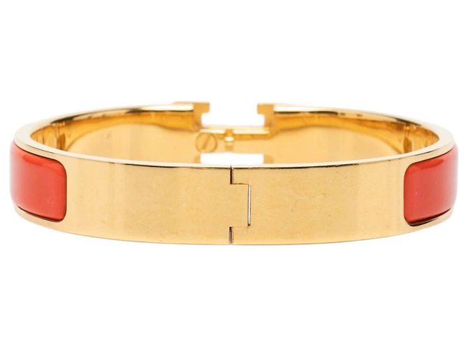 Pulsera Clic H PM estrecha de esmalte rojo Hermès Roja - vista 3