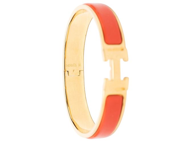 Pulsera Clic H PM estrecha de esmalte rojo Hermès Roja - vista 4