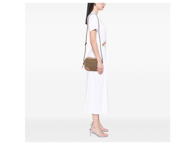 Borsa a tracolla Gucci GG Canvas Bree Beige - vista 6