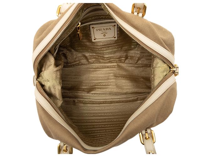 Beige Prada Canvas Canapa Logo Schultertasche - Ansicht 4