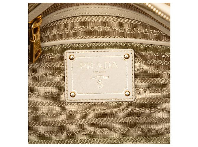 Beige Prada Canvas Canapa Logo Schultertasche - Ansicht 5