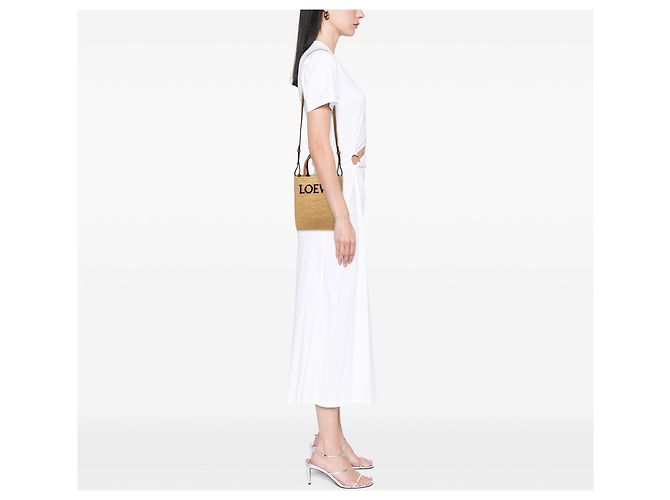 LOEWE Raffia Standard A5 Satchel Beige - Ansicht 6